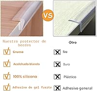 Vista 3 de Protector de Bordes 100% Silicona, Protectores Transparentes de Esquinas Delgadas a Prueba de Bebés, Adhesivo Suave Pre-Aplicado para Seguridad
