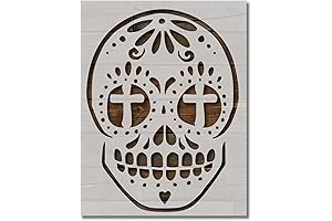 Day of the Dead Dia De Muertos Sugar Skull Cross Stencil
