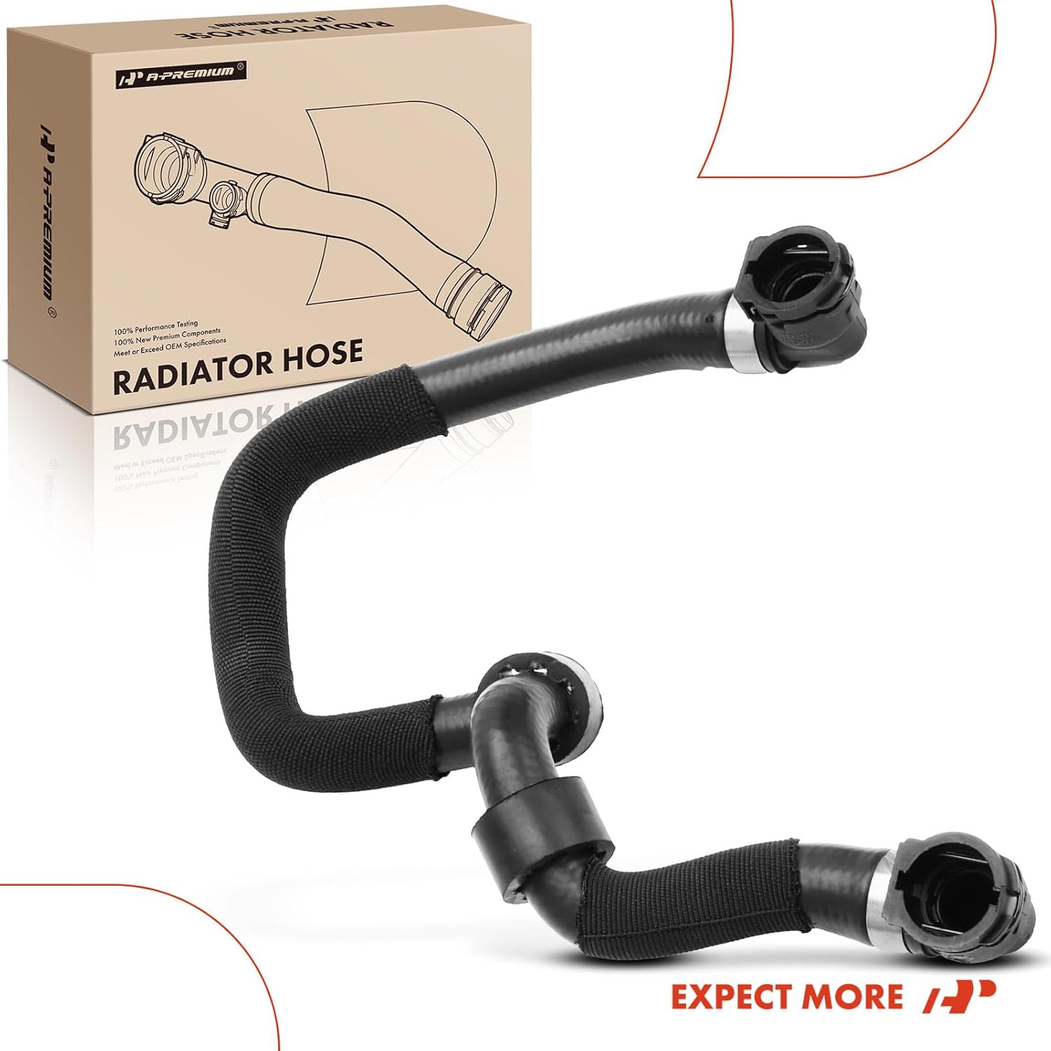 A-Premium Upper or Passenger Side Radiator Coolant Hose Compatible with BMW 535i, 535i xDrive, 535i GT, 535i GT xDrive, 740i, 740Li, 740Li xDrive, 640i, 640i Gran Coupe, 640i xDrive Gran Coupe