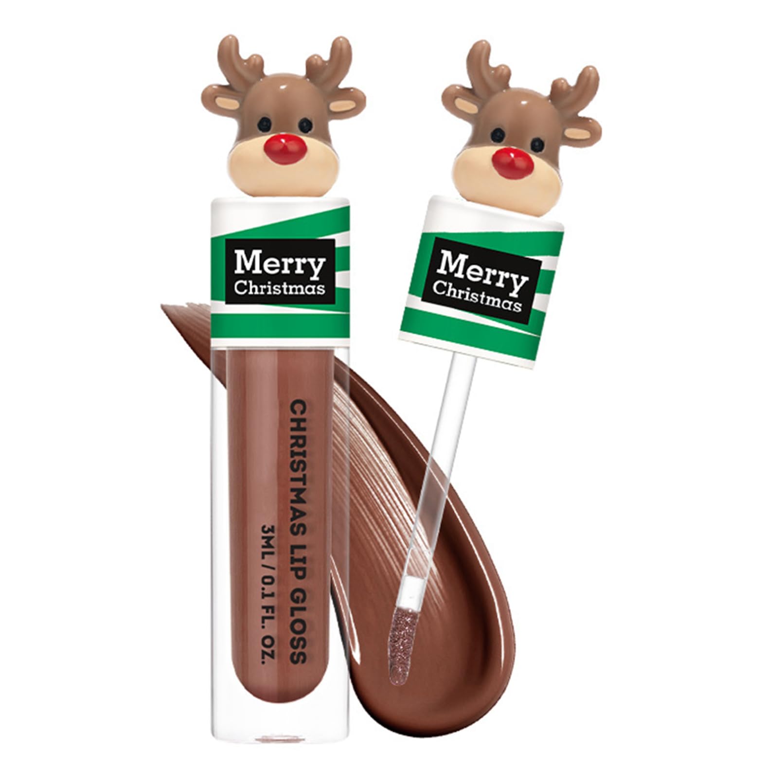 Moily Merry Christmas Liquid Lip Gloss Festive Shimmer and Shine Perfect Party Makeup Elk One Size