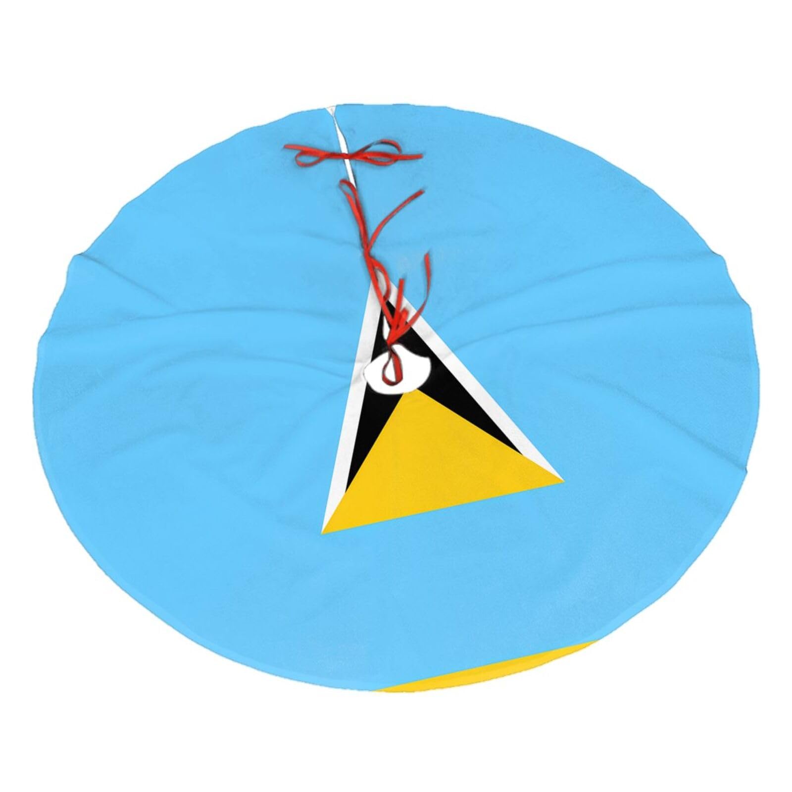 Flag of Saint Lucia Printed Christmas Tree Skirt Christmas Plush Tree Skirt 48 inches (About 112.2 cm) Christmas