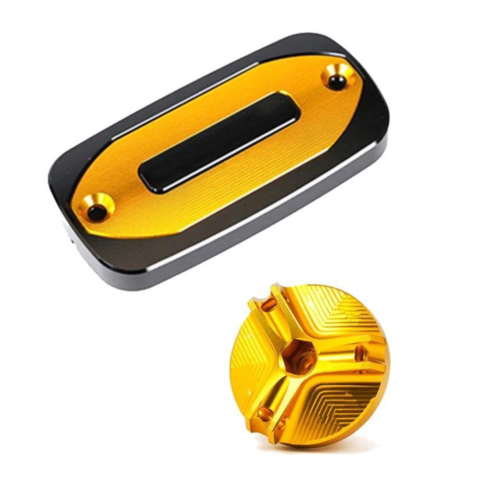 BAYDE Tapón llenado Aceite Accesorios para Motocicleta, Tapas De Depósito De Líquido De Frenos Delanteros, Tapón De Llenado De Aceite De Motor para Hornet CB750 2022-2023(A Set-Gold)