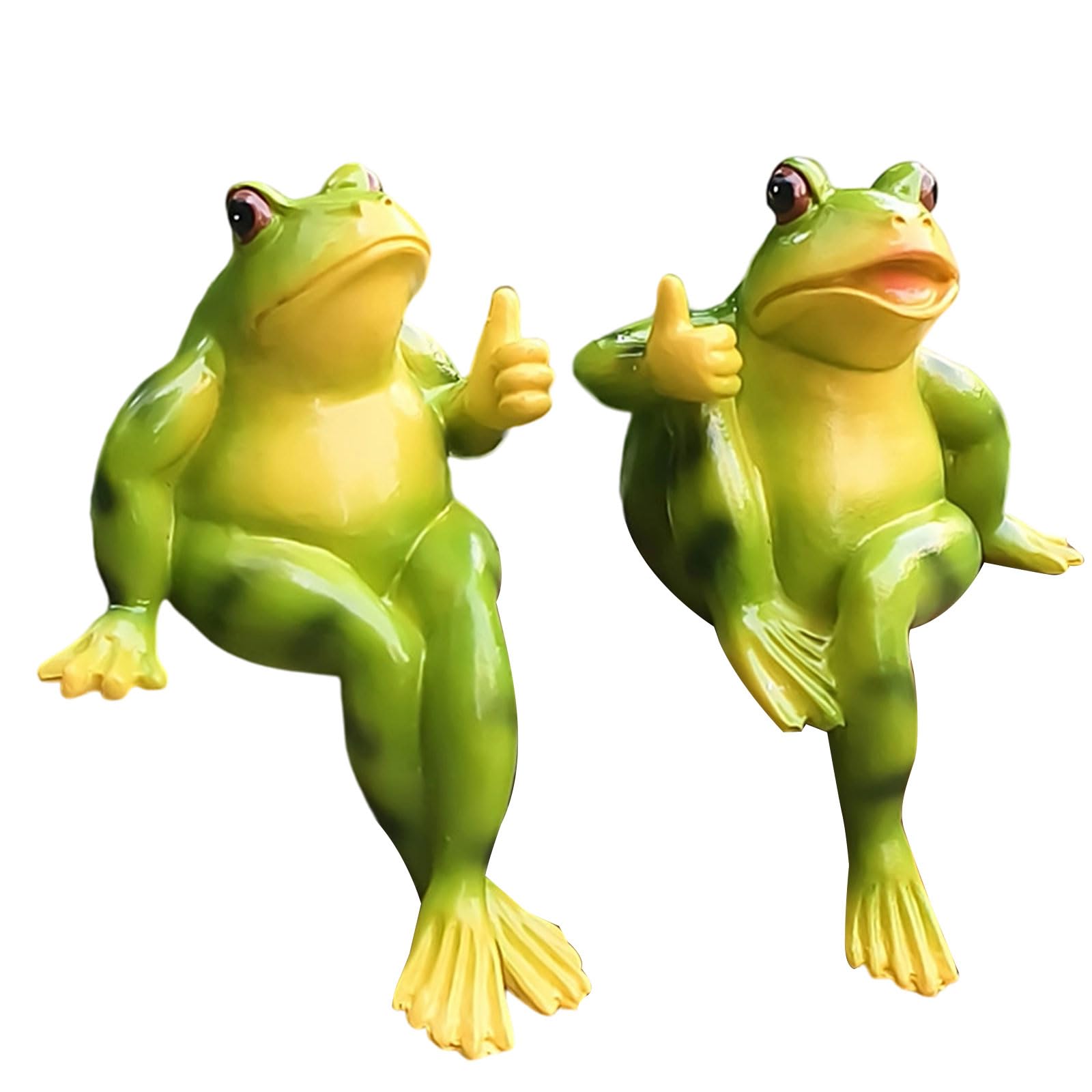 Piceioep Frog Figurines Flower Pots Huggers Hanging Frog Sculptures Outdoor Garden Decor Figurines Flower Pots Huggers
