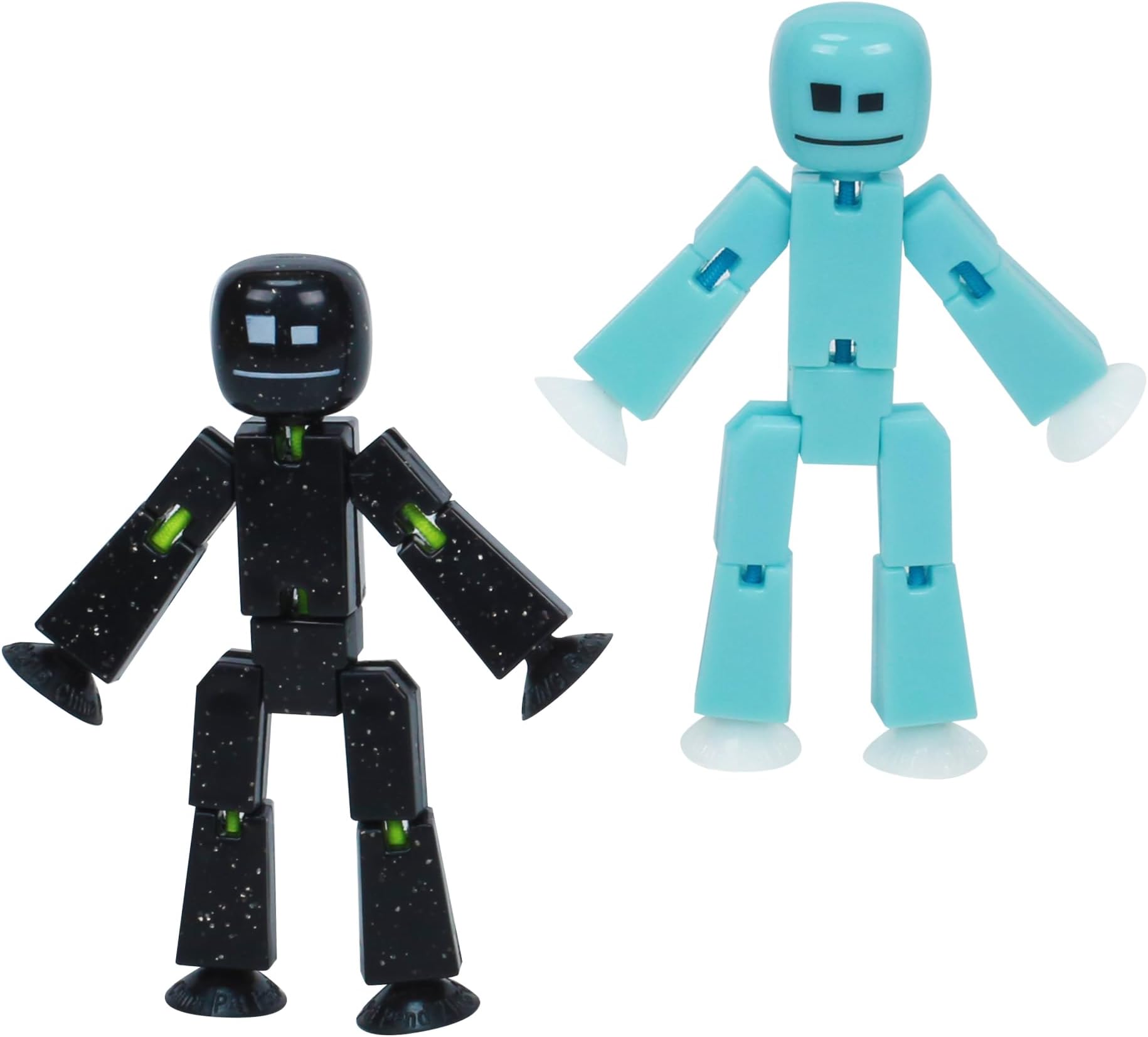 StikBot Dual Pack - includes 2 StikBots - Collectible Action Figures and Accessories, Stop Motion Animation, Ages 4 and Up (Ice Blue+Solid Black Sparkle)