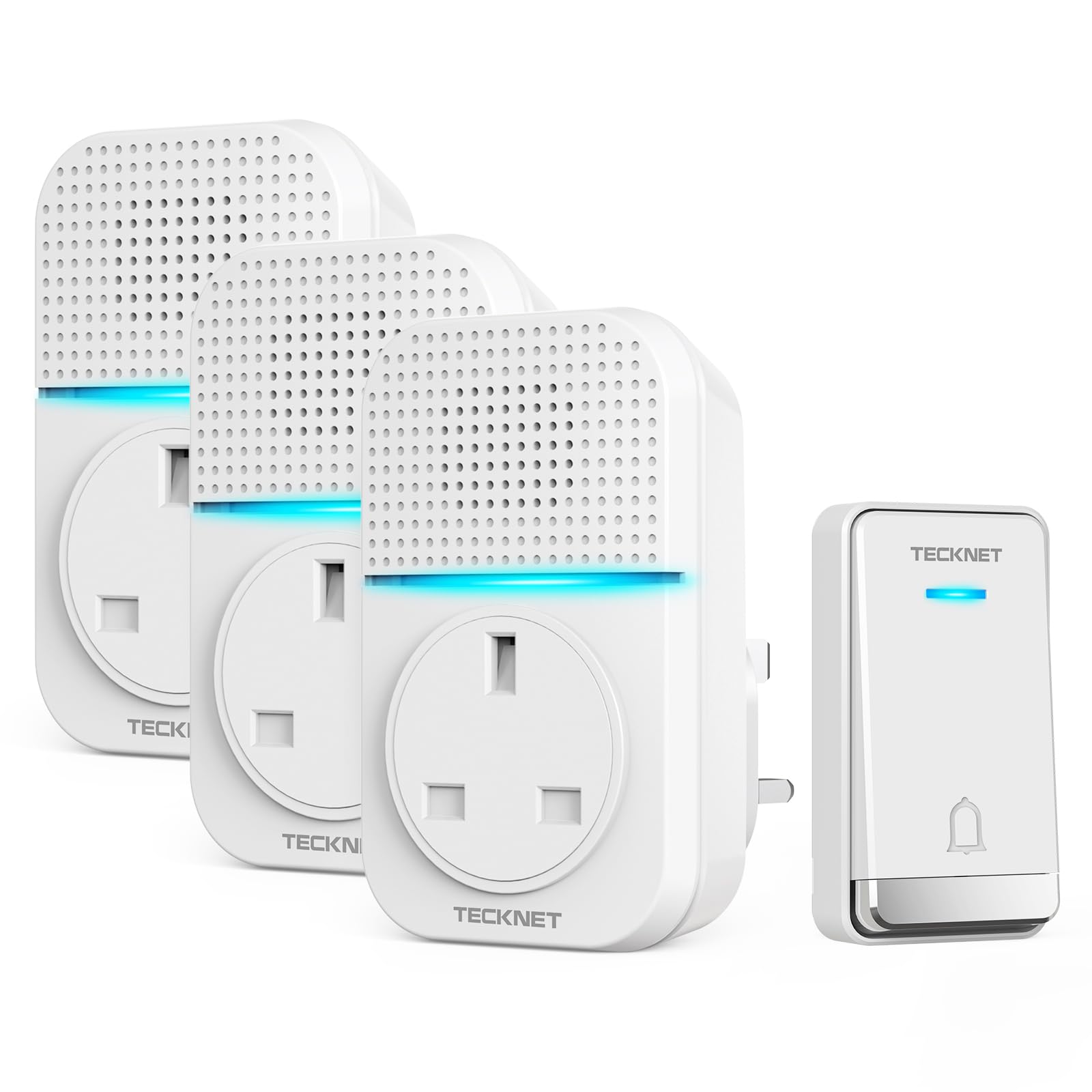 Ring Doorbell Wired TECKNET Wireless Doorbell - 1300ft Range, 60 Chimes, RGB Light (IP66 Waterproof) Doorbell Chime