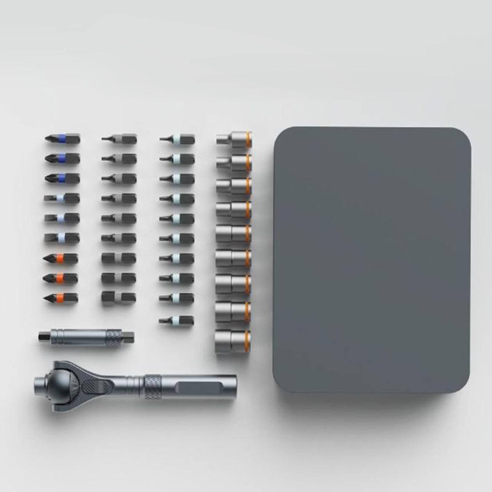 Juego De Herramientas De Trinquete Juego De Accesorios Magnéticos Multiusos | 40 Piezas Precisas Multifuncional Kit Completo Con Rotación De 180 Grados Para Reparación De Automóvil Y Herramientas