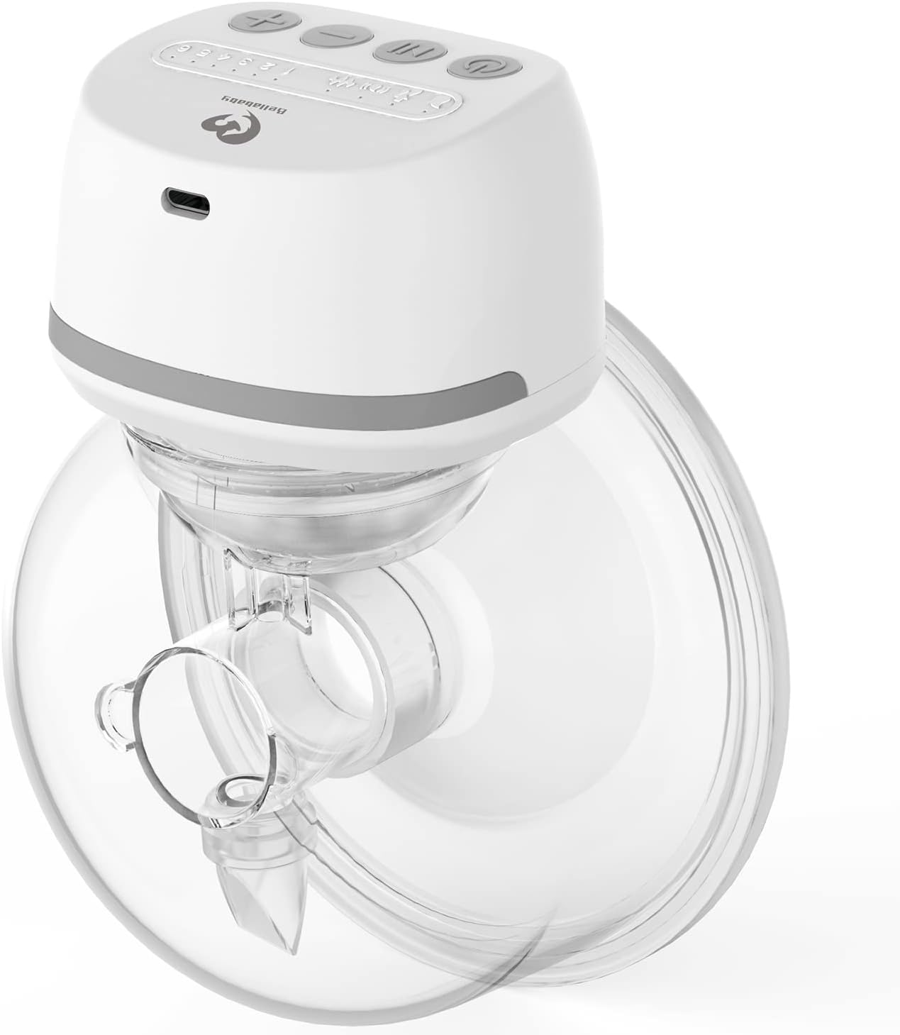 Bellababy Wearable Breast Pump Hands Free Low Noise, Breastfeeding Electric Breast Pump Comes with 24 mm Flange, 4 Modes & 6 Levels Suction, 1 Pack