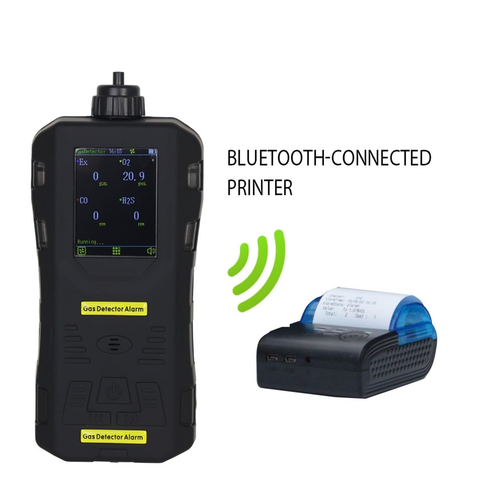 Détecteur de gaz Portable Infrarouge 5 en 1, Pompe CO H2S O2 CO2 LEL, capteur IR, Enregistrement des données, Moniteur de gaz TWA(0-1000 ppm)