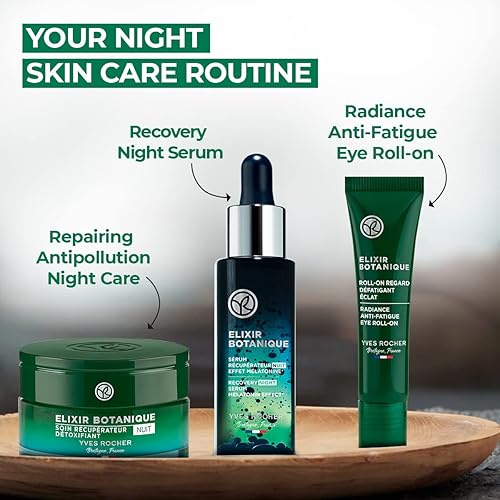 Miniatura 5 de Yves Rocher Elixir Botanique Recovery Night Serum, suero facial para revitalizar y fortalecer la piel, 1.01 onzas líquidas