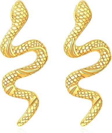Vivid Snake Earrings Women 18K Gold 