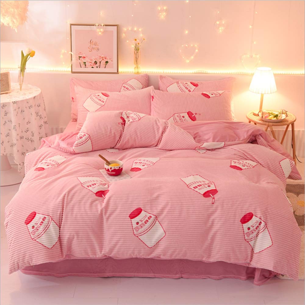 Housse de couette velours cristal 220x240 cm avec draps et taie AB05