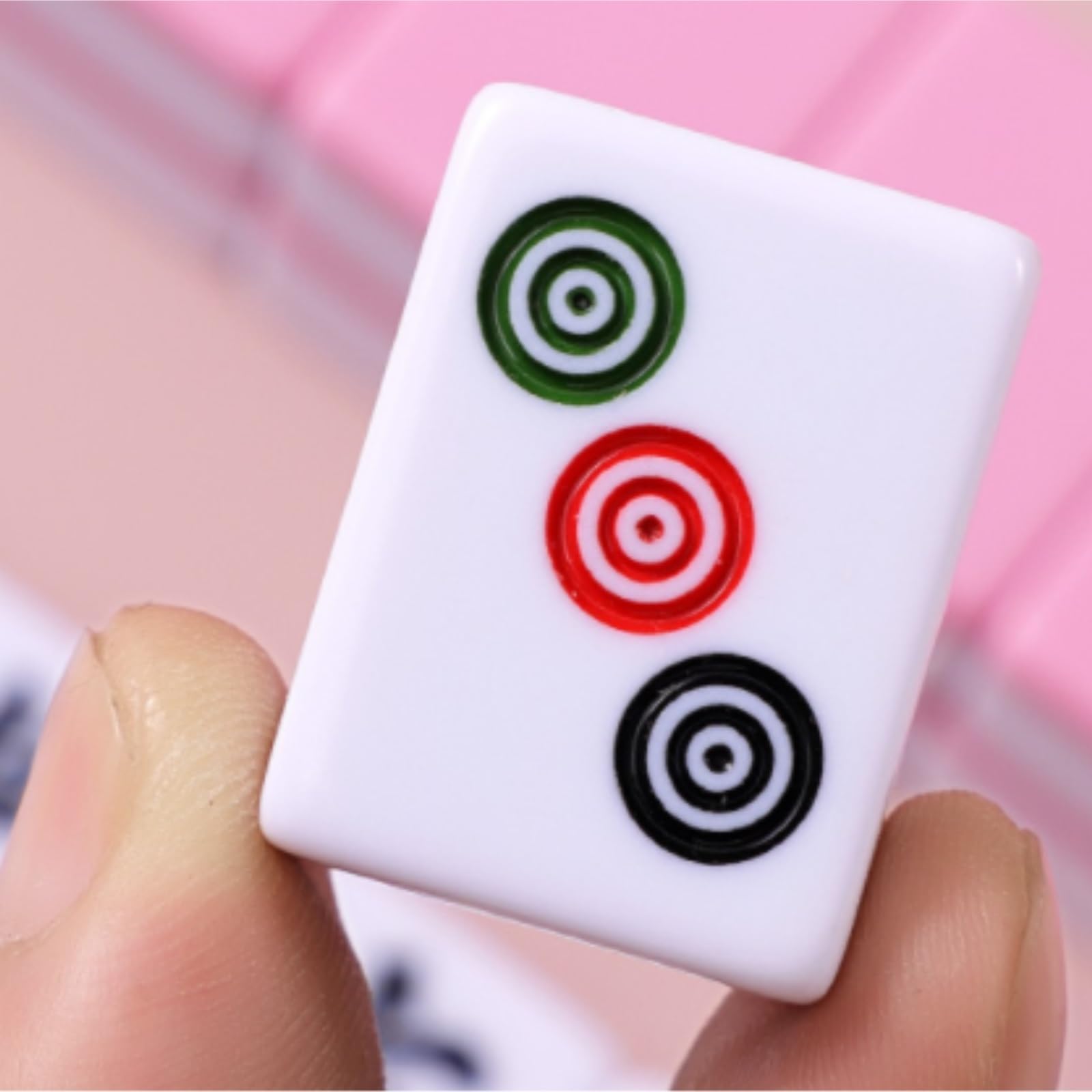 Chinesisches Mahjong Mahjong-Set, 144 Spielsteine, Spiele, Heimspiele, Chinesisch, Familie, Mah-Jong, Tischspiel, Chinesisch Für Familie Reise Spiel(Pink,24mm)