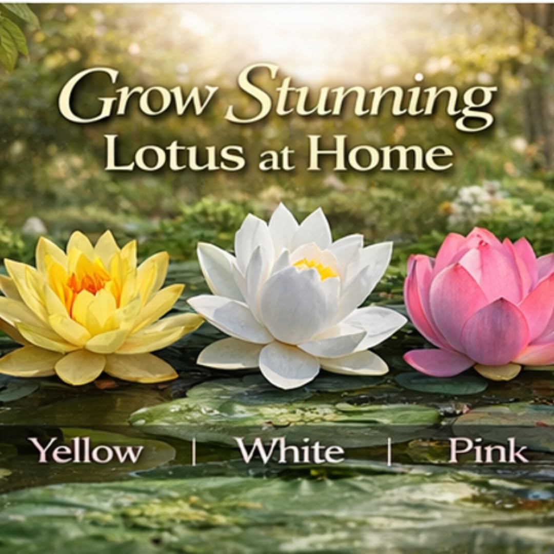Saphirre Seeds Lotus Seeds Combo Pack | 3 Varieties | 24 Seeds | Yellow, White & Pink Lotus | High Germination | Easy to Grow for Home Gardening & Water Gardens 2
