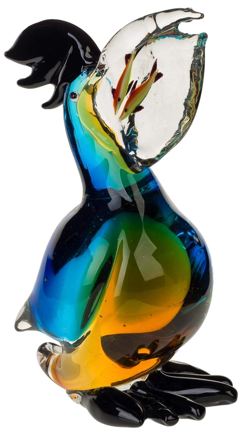 Glassfigure glass pelican bird figure italian murano antique style - 25cm