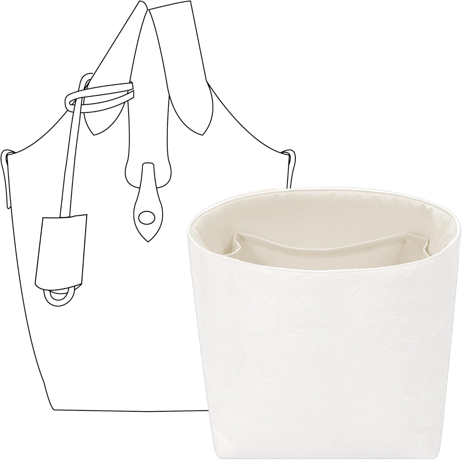 Tote Bag Organizer Insert for Ralph Lauren Polo Play Small Handbag, Custom Fit Inside Premium Craie Lightweight Water Resistant Purse Insert