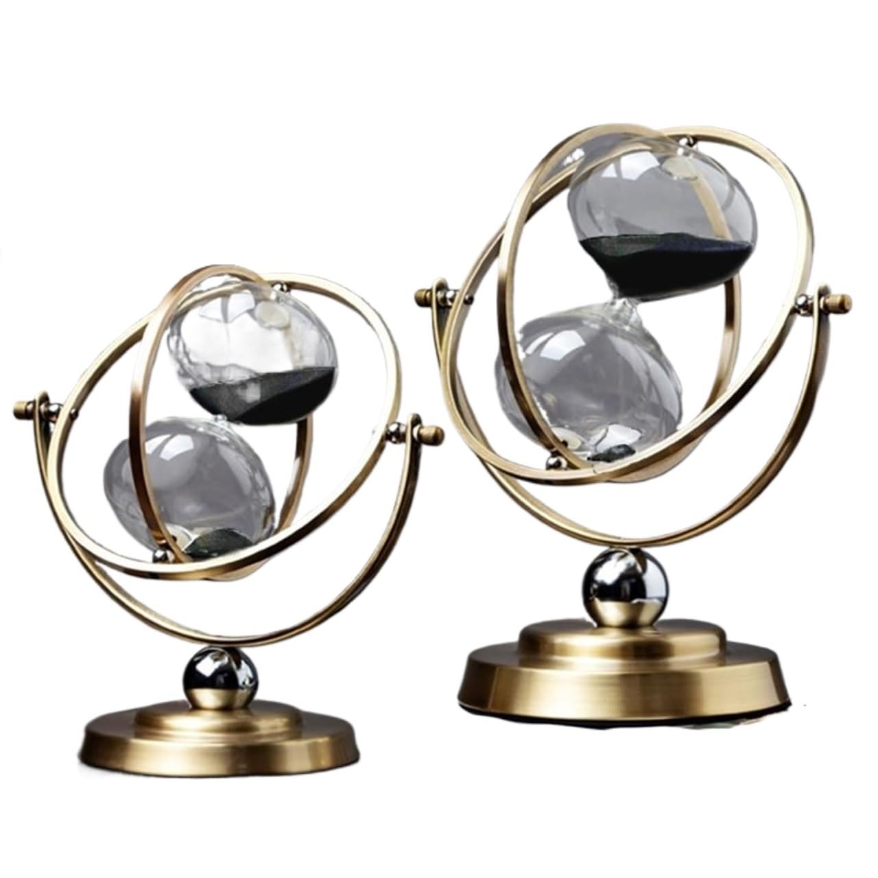 Large Metal Hourglass Sand Timer, 60 Minutes, 720 Degree Rotating For Office Desk Home for Office Living Room Kitchen