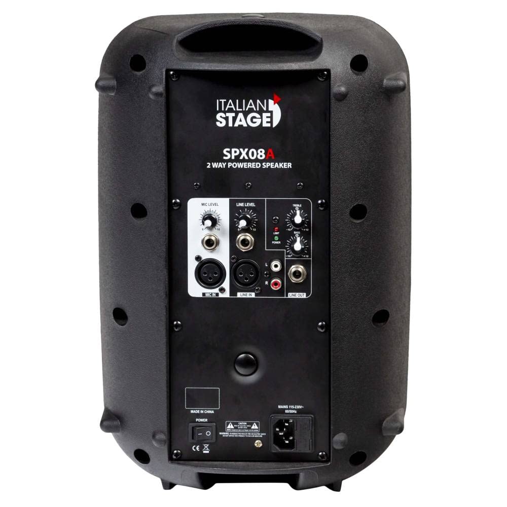 PROEL ITALIAN STAGE IS SPX08A - Diffusore Cassa attiva bi-amplificata da 300 watt di picco per feste karaoke eventi ecc, Nero (IS SPX08A)