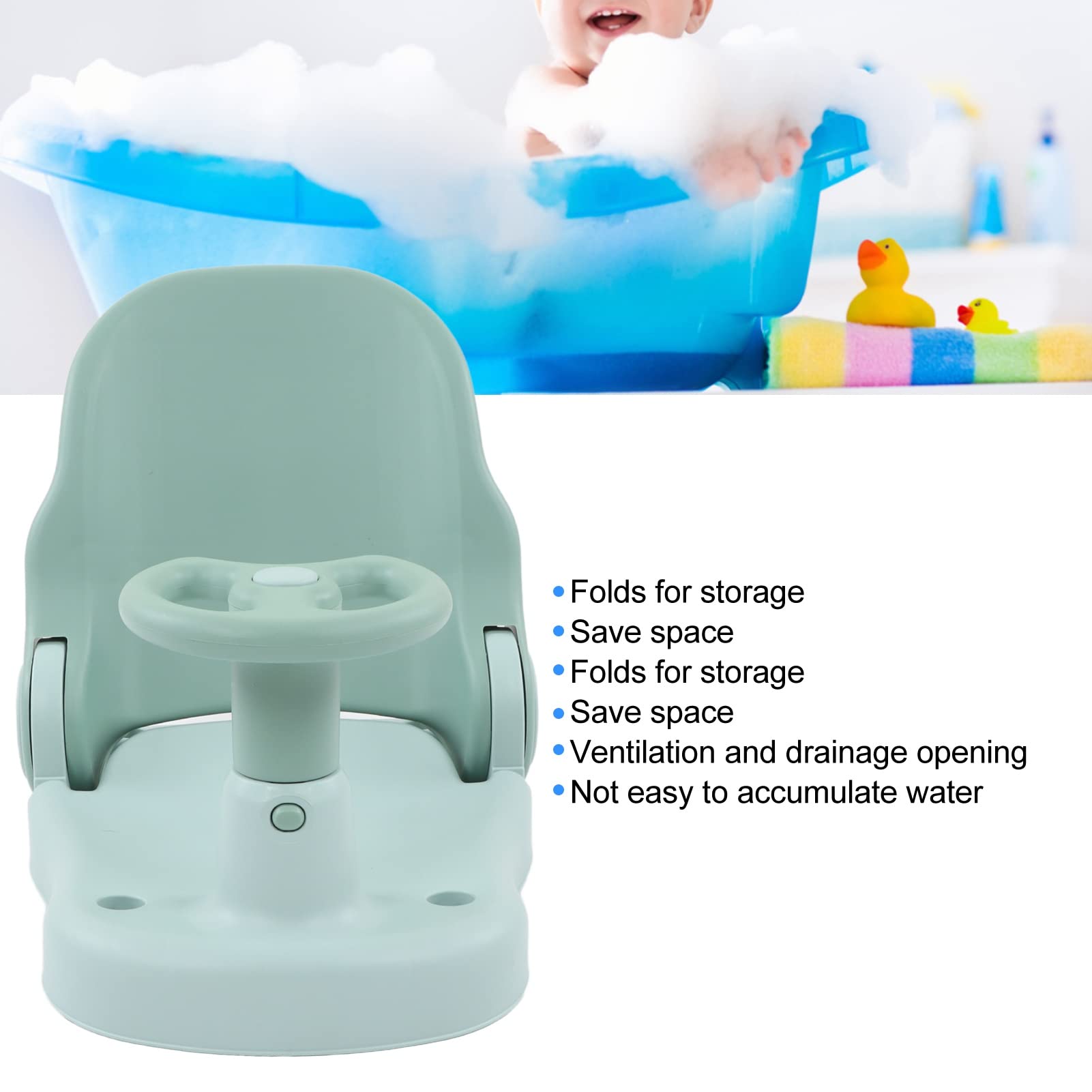 Asiento de Baño para bebé, Asientos de Baño para Bebés Sentados Silla de Ducha para Niños Pequeños para Bañera Infantil Silla de Baño para Sentarse Bebé Asiento de Bañera para