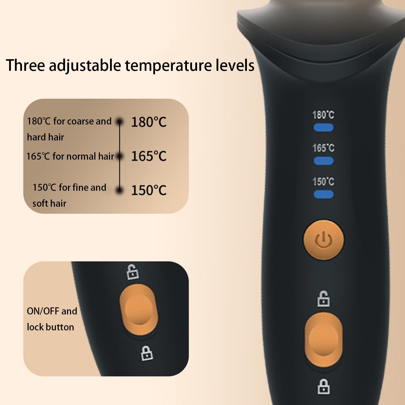 Spazzola arricciacapelli ricaricabile, strumento elettrico riscaldato rotondo con setole in nylon per casa, viaggi, hotel, dormitorio, viaggi d'affari