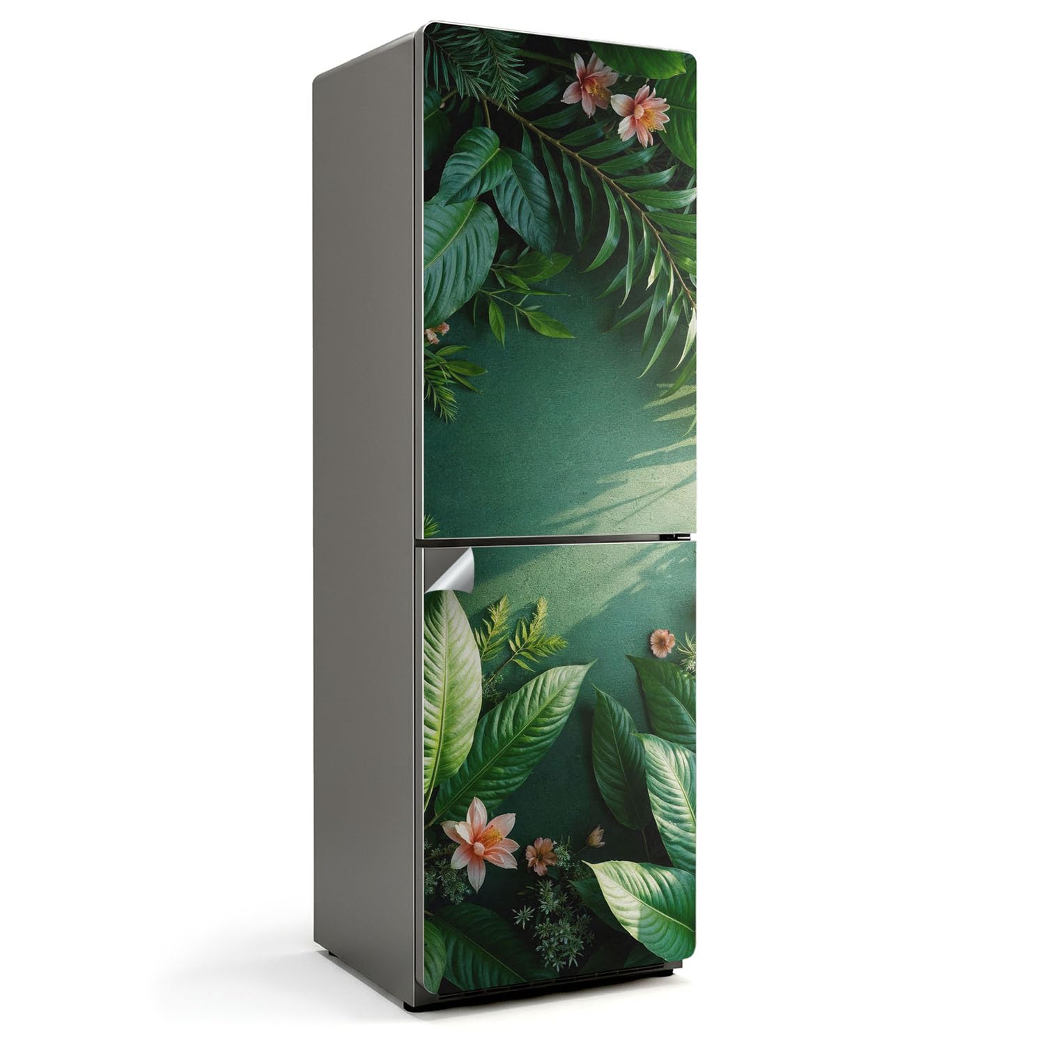 Adhesivo de vinilo floral para puerta de frigorífico 60x190 cm