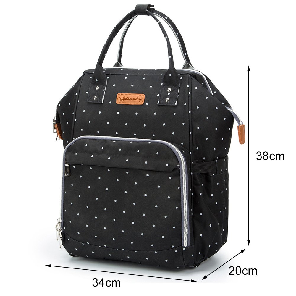 Borsa per pannolini, multifunzione, impermeabile, da viaggio, per la mamma, con tasche isolate, fasciatoio, 1 borsa termica e lucchetto per passeggino