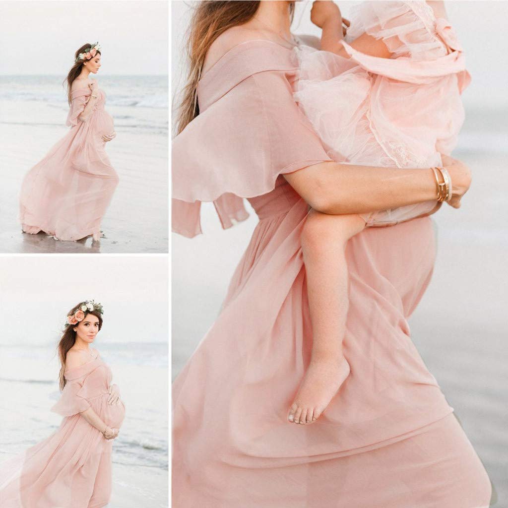 Vetement Maternite Grossesse Allaitement Grande Taille Photographie maternité Enceintes Volants Robe Manches Solides Femmes Accessoires Pas Cher Chic Shooting Photo Casual Pyjamas
