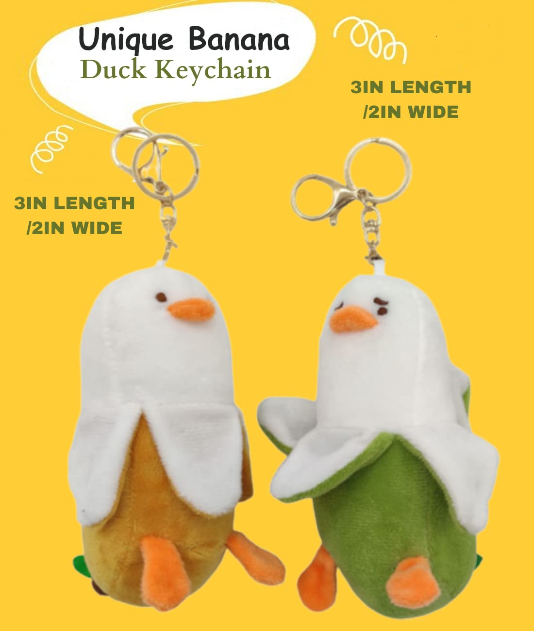 Amazon.co.jp: UDYANA バナナダックキーホルダー 2個 - 12cm かわいい