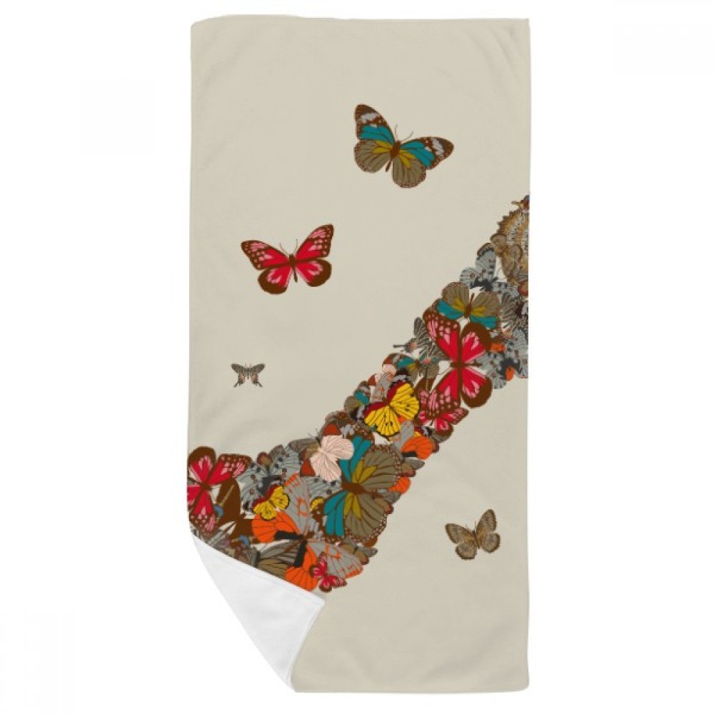 Serviette de bain papillon et talon haut 35x70cm douce pour le visage