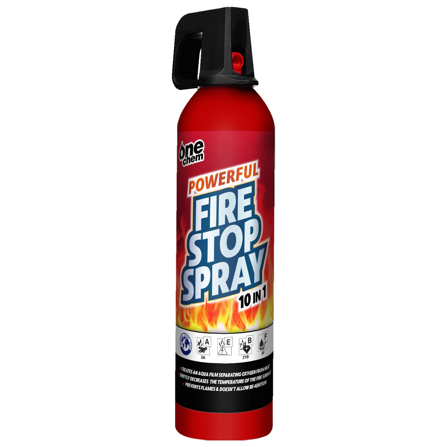 Sponsored Ad – One Chem - 750g Fire Stop Spray - For Home, Kitchen, Car, Caravan, Camping - 10 in 1 fire extinguisher - Non-toxic