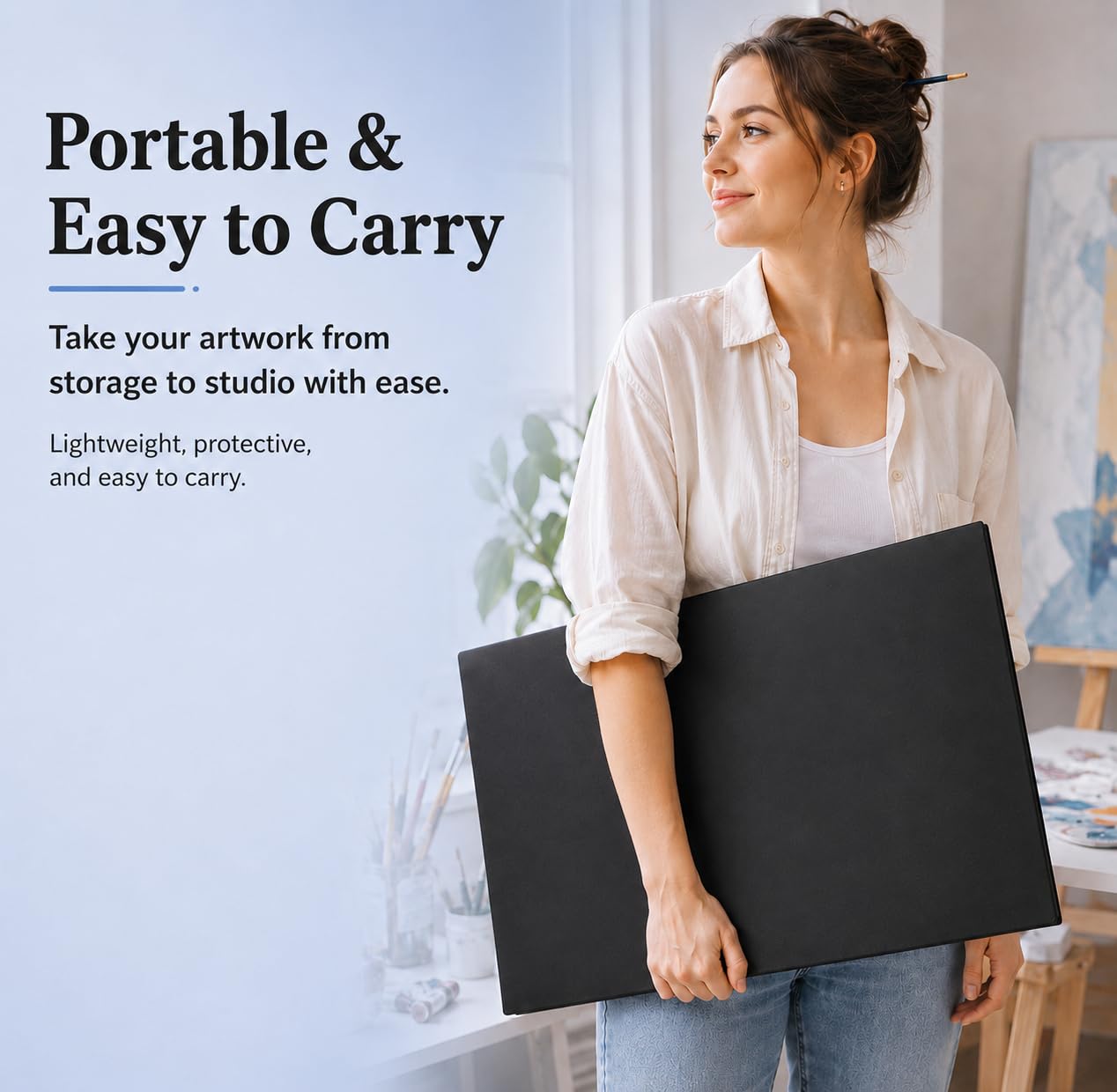 MOTEERLLU Libro de almacenamiento A2 adecuado para pinturas de diamantes de 22 x 15 pulgadas, contenedor de almacenamiento con 30 fundas de bolsillo, carpeta de cartera para obras de arte (amarillo)