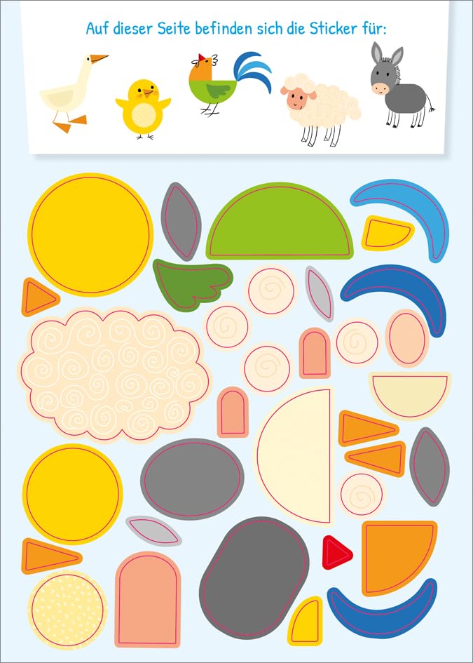 Stickern Schritt für Schritt. Bauernhof | Mit 15 niedlichen Bauernhof-Motiven | Trainiert Feinmotorik und Konzentration | Für Kinder ab 4 Jahren: ... über 100 Sticker (Spielen & Beschäftigen)
