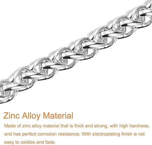 Miniatura 4 de uxcell Correa de cadena plana de hierro, cadenas de bolso de 43 pulgadas, accesorios para monedero, correas de cadena con cierres de palanca para