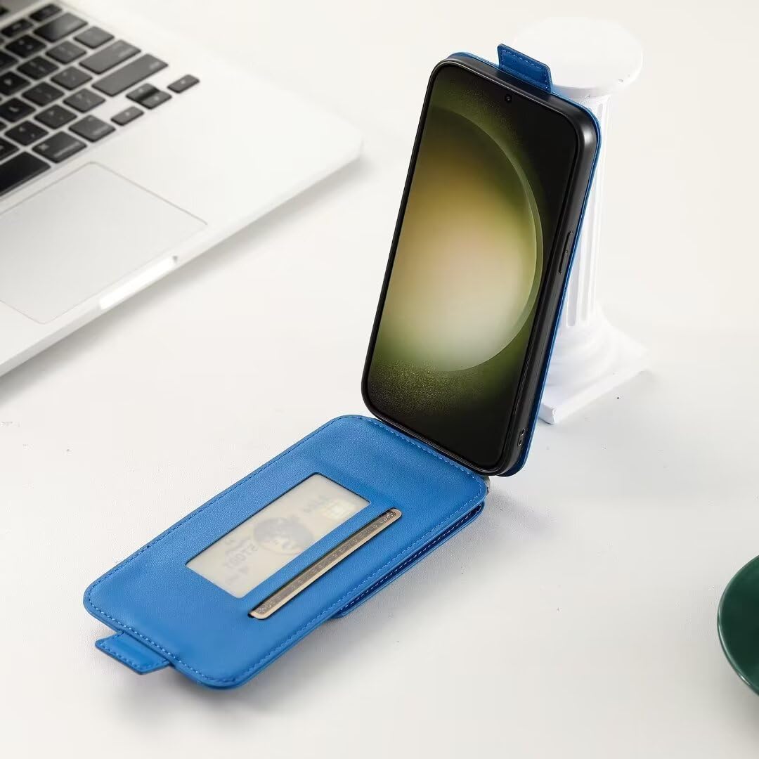 Handykette für Samsung Galaxy M55 Hülle Necklace Leder Handyhülle für Samsung Galaxy M55 Handytasche Flip Schutzhülle für Samsung M55 Hülle Klappbar Lederhülle Standfunktion klapphülle blau