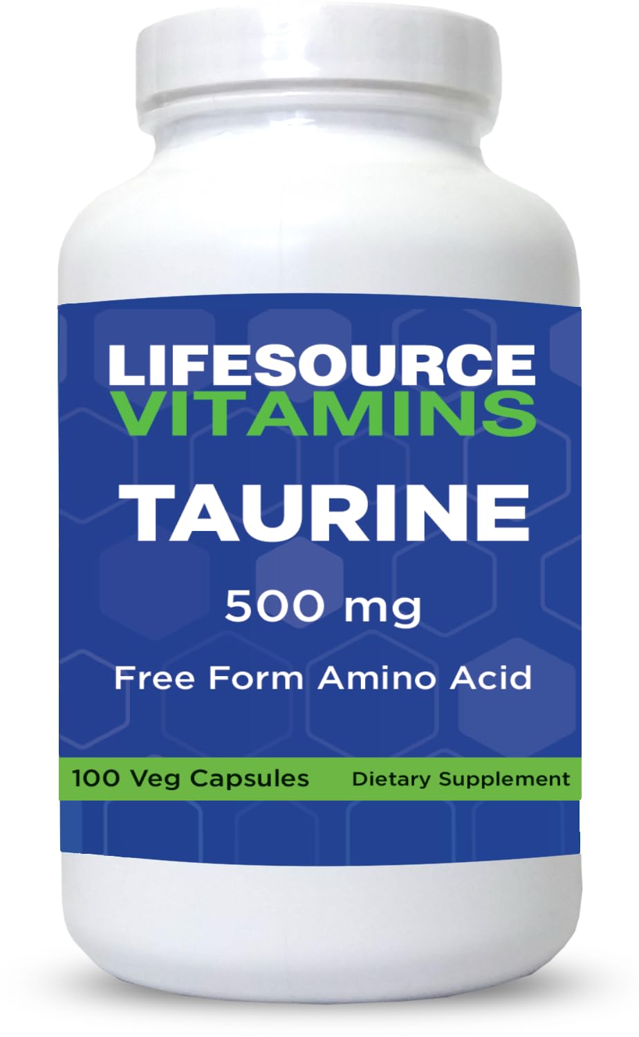Taurine 500 mg - Amino Acid for Nervous System Health - 100 Capsules