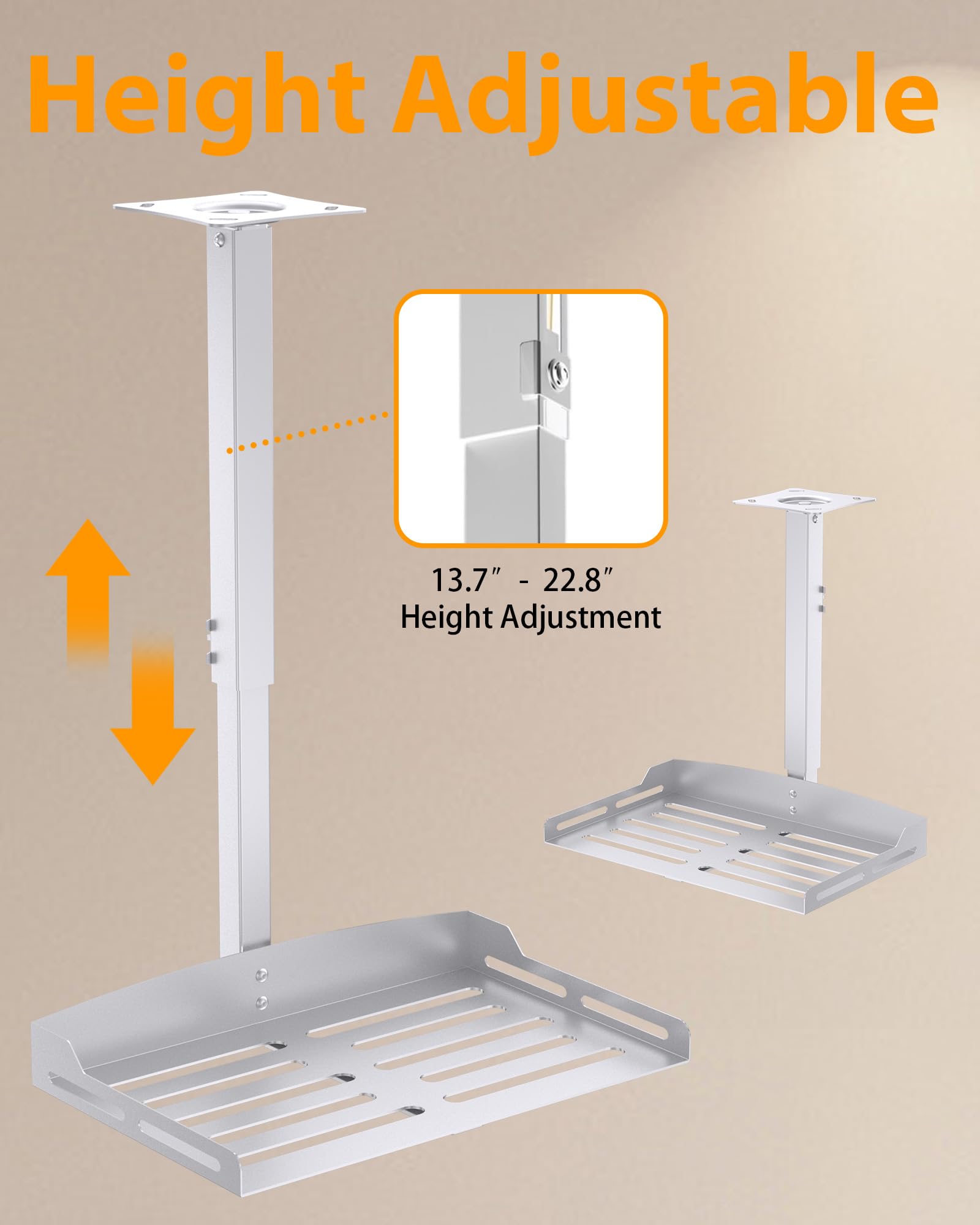 Supporto da soffitto per proiettore, robusto e girevole a 360° per proiezione senza interruzioni, perfetto per l'installazione di home theater o ufficio