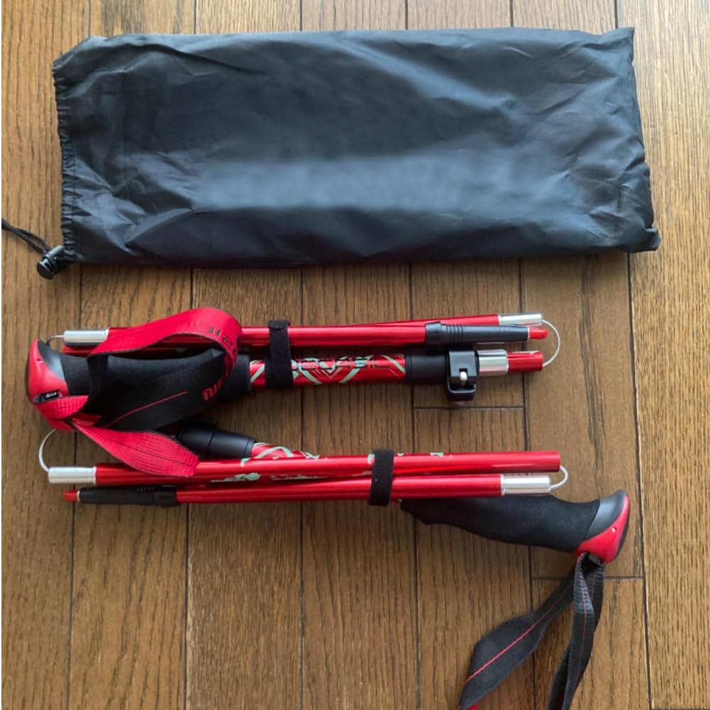 Aluminiowe kijki trekkingowe, regulowane, lekkie kijki, zestaw 2 szt., pięciokrotna konstrukcja do wędrówek, odpowiednie dla mężczyzn i kobiet, długość 110-125 cm