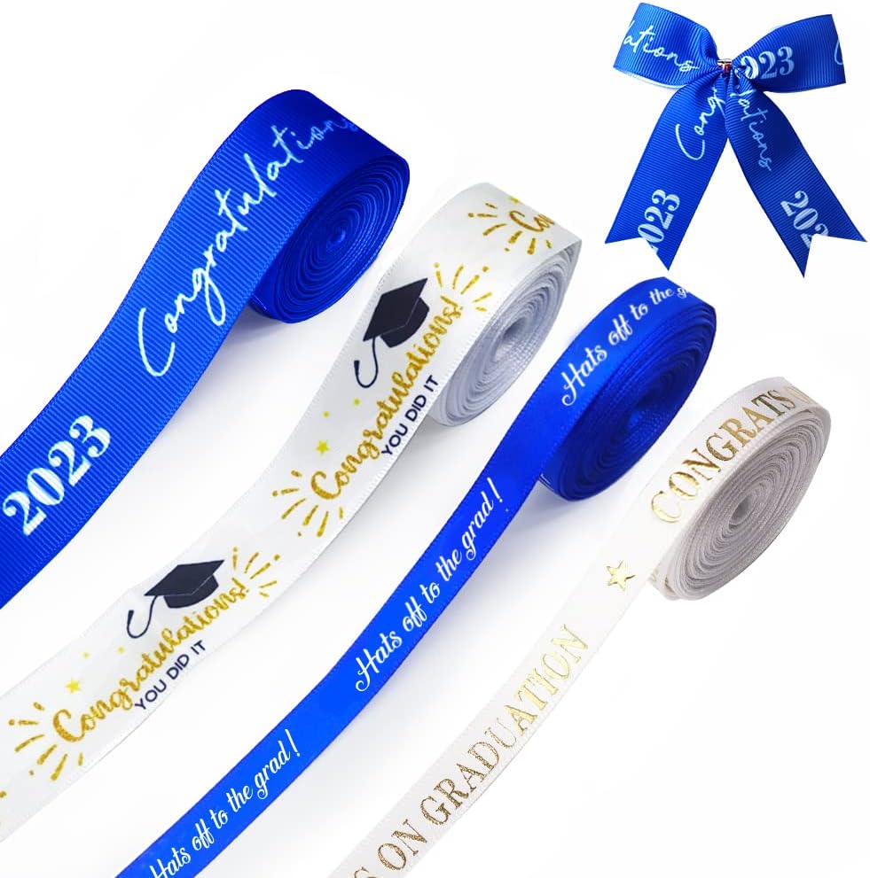 4 Rolls 20 Yard Graduation Ribbon Graduation Hat Star