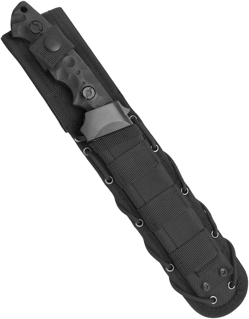 HOKC Jaguar-M D2 | 602-700426 | Hunting Knife, Tactical Knife by Official Dealer - Designed by Russian Master Aleksander Biryukov - Advanced Guard, G10 Handle, Full Tang Construction, Long and Durable D2 Stainless Tool Steel, Black Titanium Coated - Ideal for Camping & Hunting
