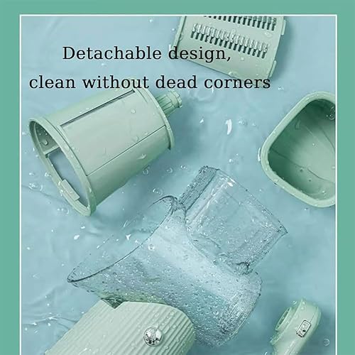 Miniatura 4 de 5 en 1 Rallador de queso rotativo Rebanador de verduras, acero inoxidable, verde