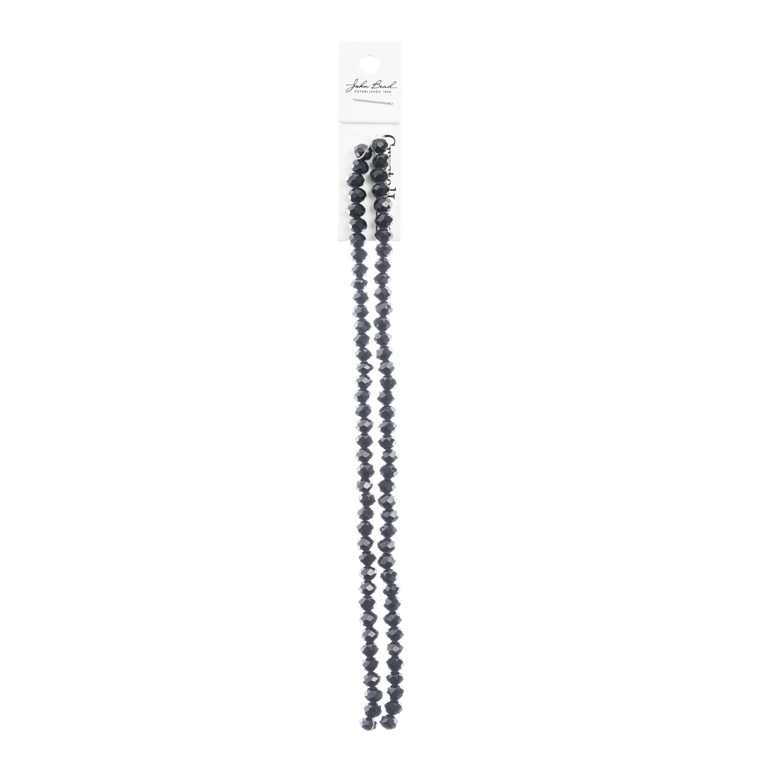 Cuentas de 4mm x6mm opaque black para personalizar collares y ropa
