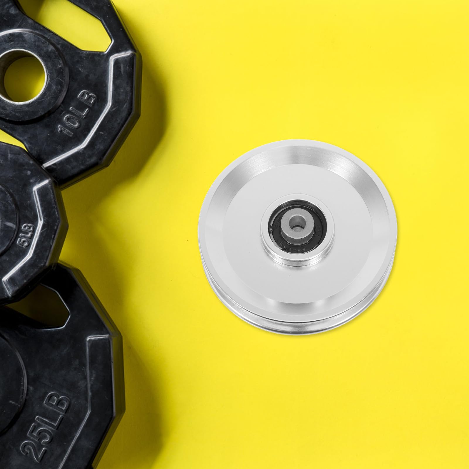 Hohopeti Seilzugsystem Aluminiumrolle 120mm Durchmesser Kugelgelagert 250 kg Belastbar für Kabelzugmaschinen und Mehrzweck Trainingsgeräte im Fitnessstudio
