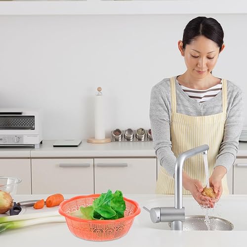 Miniatura 8 de Cesta de drenaje de plástico multifuncional para frutas, verduras y arroz, fácil de limpiar para uso doméstico y restaurante (10 unidades)