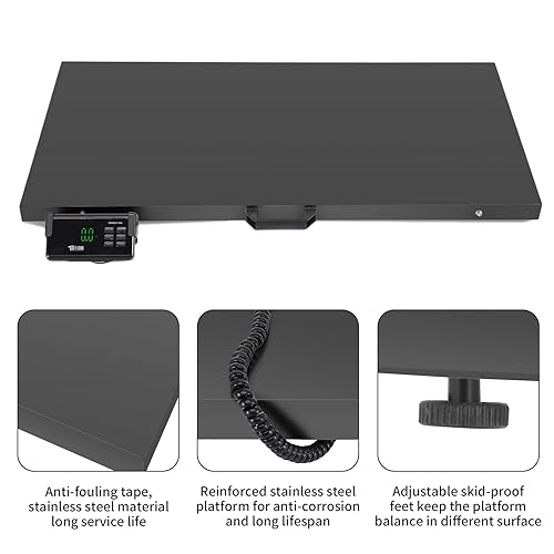 Miniatura 2 de TUFFIOM Báscula de ganado de envío digital postal de 1100 libras x 0.2 libras, plataforma electrónica de acero inoxidable resistente, báscula de