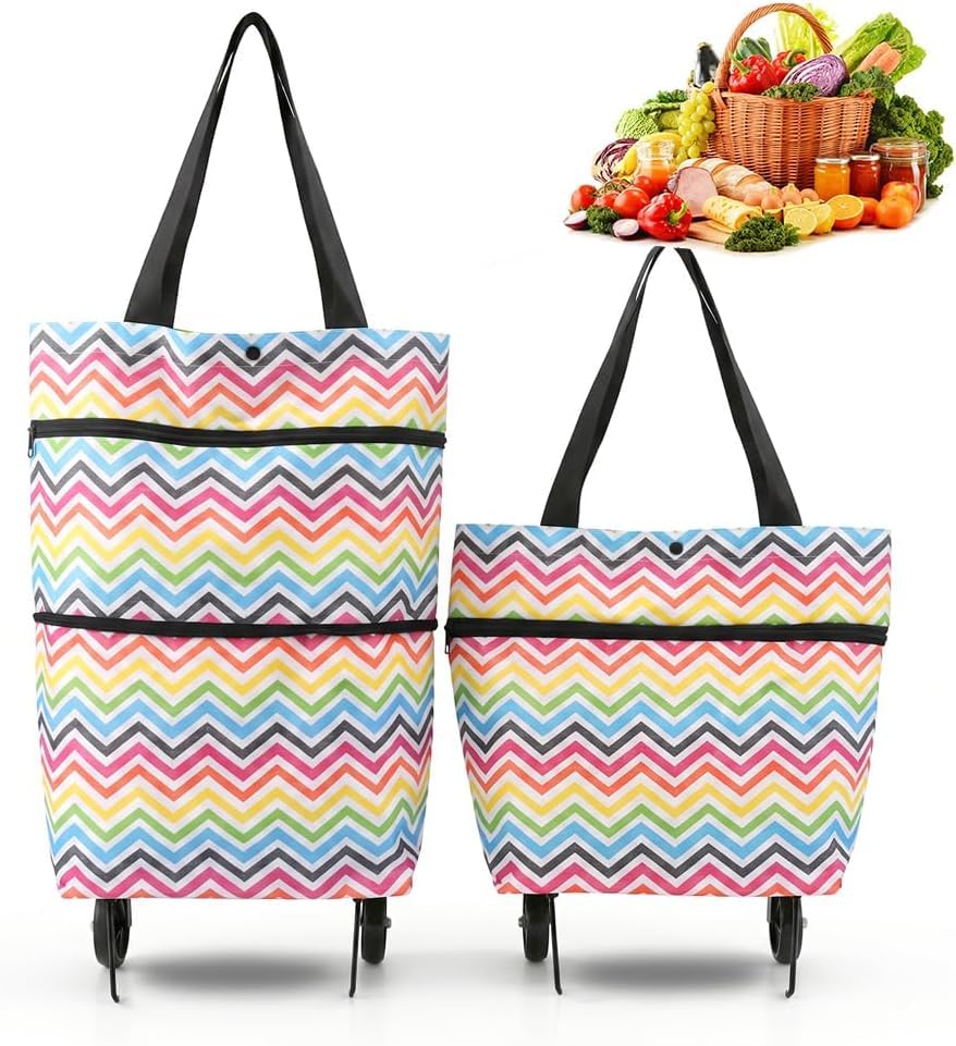 Foldable Shopping Bag with Wheels – Large Capacity Shopping Cart