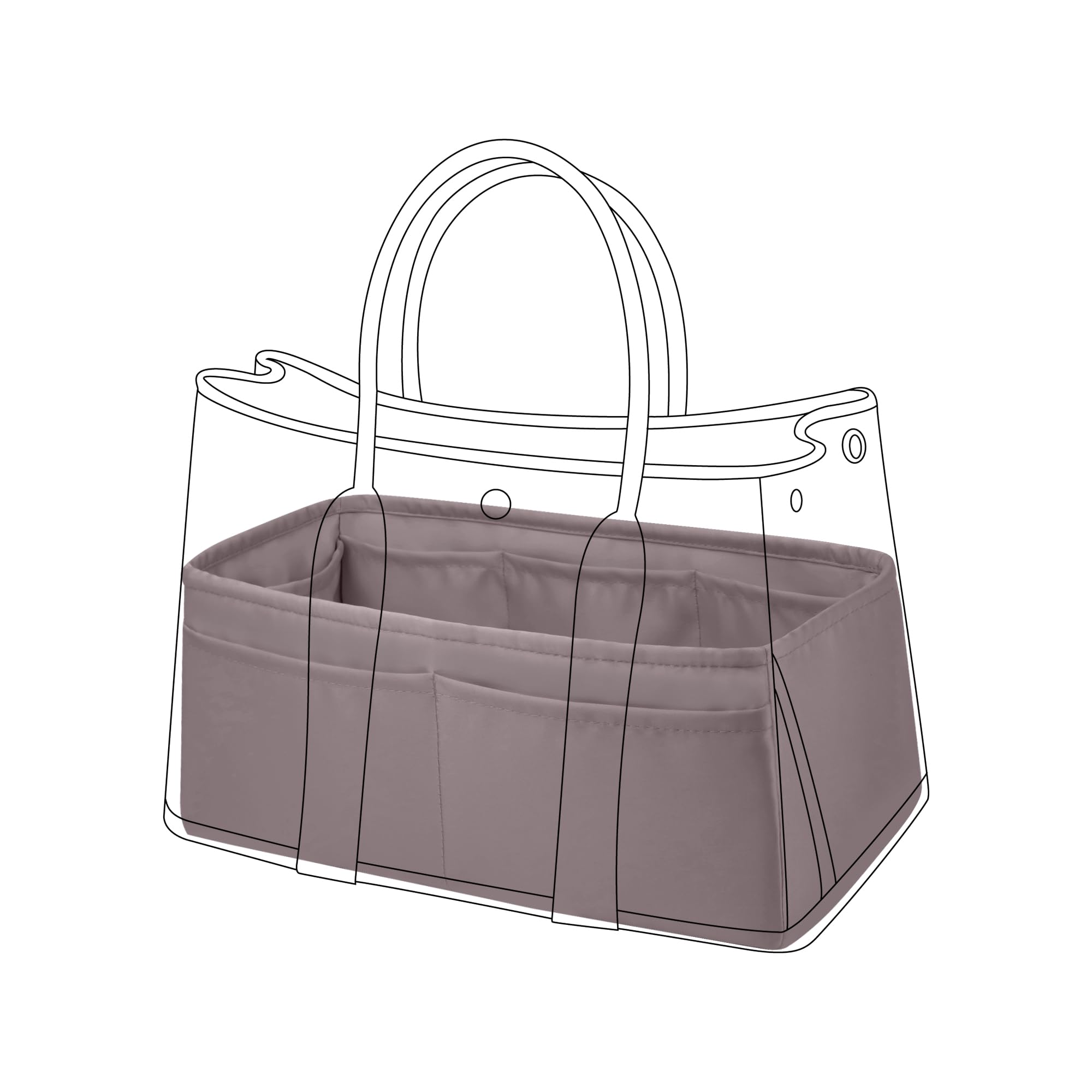 Dgaz Konjac Purple Silk Purse Organizer Insert Fits Garden Party 30/36, Silky Smooth Bag Organizer, Luxury Handbag & Tote Shaper（, Gp36）