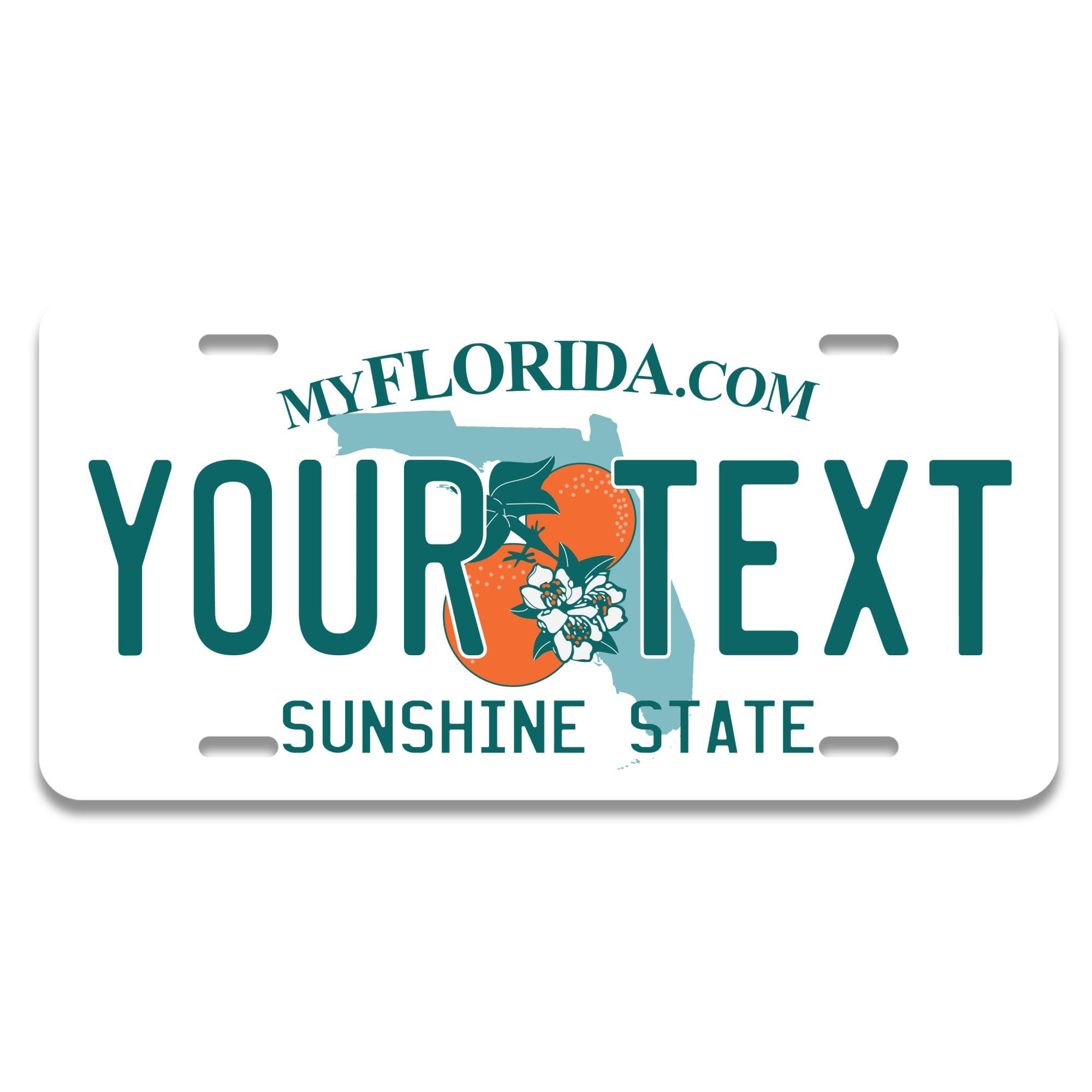 Custom Florida State Novelty License Plate – Add Your Own Text – Aluminum Metal Tag