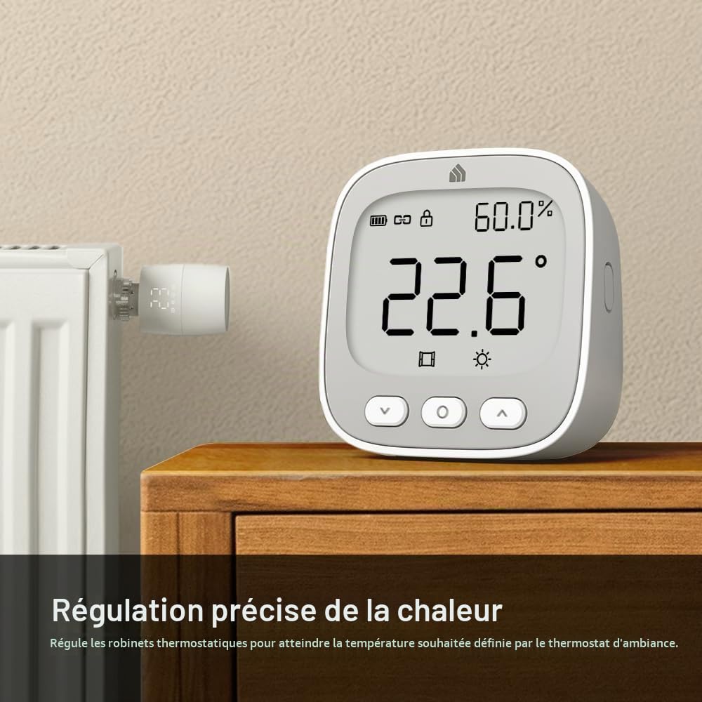 TP-Link Thermostat d'ambiance KE110, thermostat de contrôle de la vanne de radiateur, surveillance précise, contrôle de la température, fonctionne avec Alexa/Google Assistant, contrôle par application