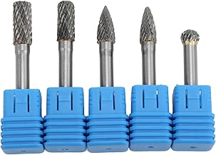 Conjunto de rebarbas giratórias 5 peças de carboneto de tungstênio brocas de escultura rotativas 6x8mm ferramentas elétricas sólidas de corte duplo para polimento moagem gravura(ACDFG)