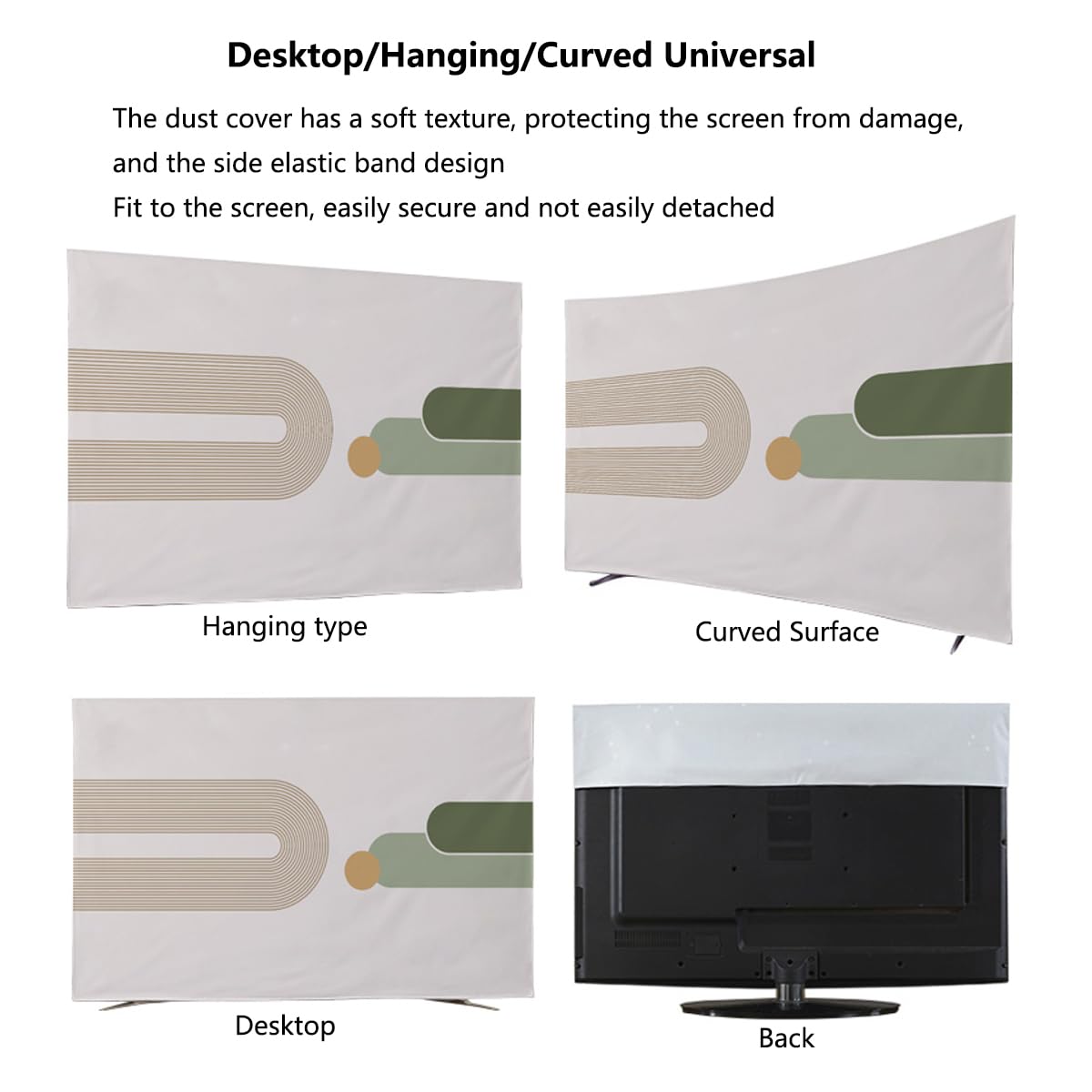 televisor de exterior, Funda moderna TV de 32" a 75", tela terciopelo cristal a prueba(A,50in(120x75cm))