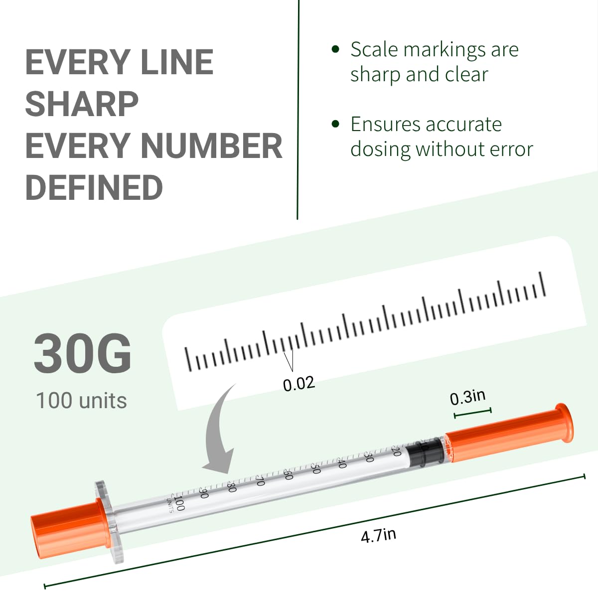 FluMisch 1cc U-100 Syringes with 5/16"(8mm) 30 Gauge Needle, -3 FluMisch 1cc U-100 Syringes with 5/16"(8mm) 30 Gauge Needle, -3